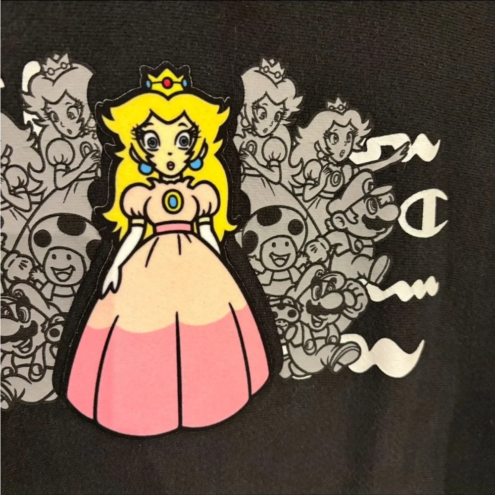 Champion x Super Mario Bros. Reverse Weave hoodie Princess Peach large - Picture 2 of 8